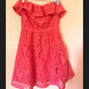 Coral Strapless Dress